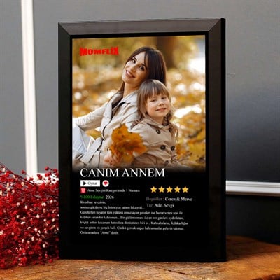 Anneye Hediye Momflix Film Afişi Canım Annem Tasarımlı Fotoğraf Çerçevesi