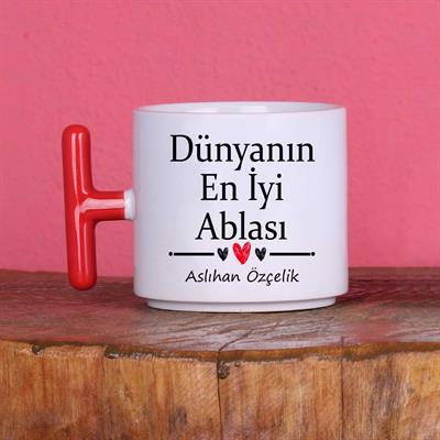 Dünyanın En İyi Ablası Tasarımlı İsimli T Kupa Bardak