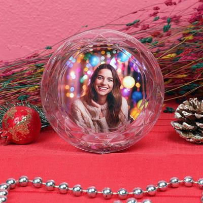 Kristal Model Fotoğraflı Kar Küresi - Işıltılı Çerçeve