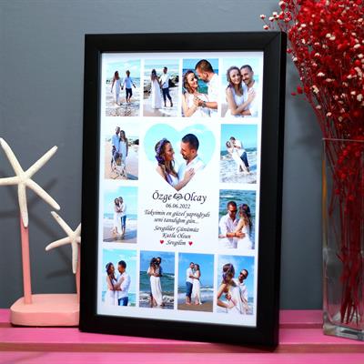 Sevgililer Günü Hediyesi Sevgiliye Özel Aşk Tablosu Kolaj Fotoğraf Çerçevesi