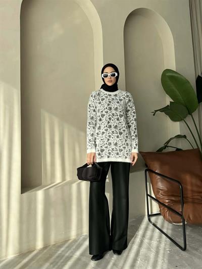 Angora Çiçek Desenli Tunik 140226