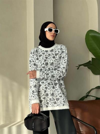 Angora Çiçek Desenli Tunik 140226