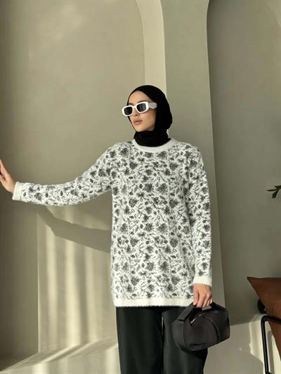 Angora Çiçek Desenli Tunik 140226
