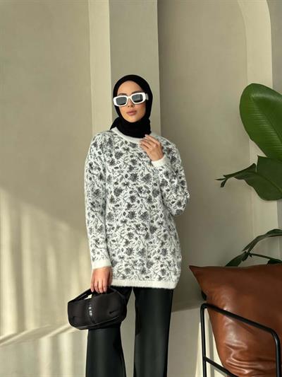 Angora Çiçek Desenli Tunik 140226