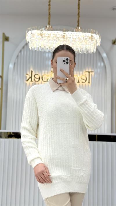 Angora Fitilli Bisiklet Yaka Tunik 140296