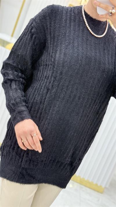 Angora Fitilli Bisiklet Yaka Tunik 140296