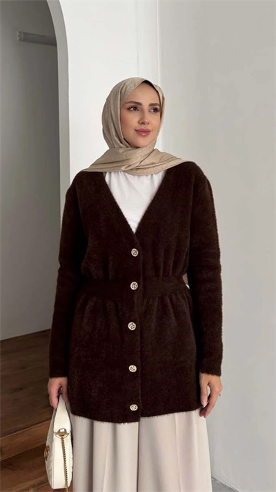 Angora V Yaka Uzun Ceket 140429