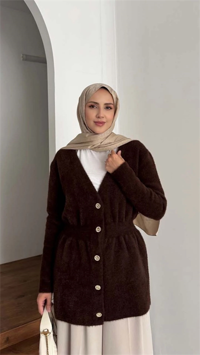 Angora V Yaka Uzun Ceket 140429