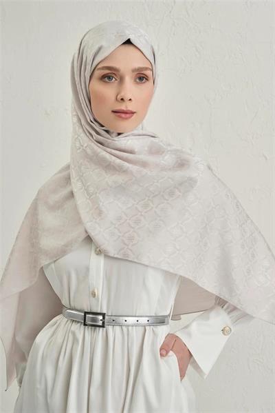 Armine - Pamuk Floş Monogram Zincir Şal 1 (%33 Pamuk %67 Floş) S00OA0444442