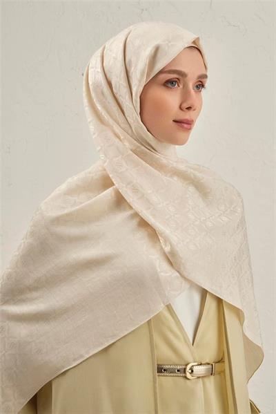 Armine - Pamuk Floş Monogram Zincir Şal 1 (%33 Pamuk %67 Floş) S00OA0444442
