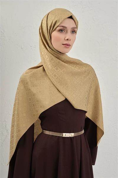 Armine - Pamuk Floş Monogram Zincir Şal 1 (%33 Pamuk %67 Floş) S00OA0444442
