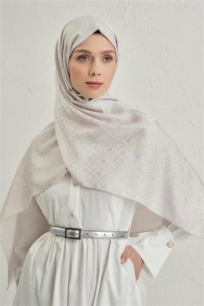 Armine - Pamuk Floş Monogram Zincir Şal 1 (%33 Pamuk %67 Floş) S00OA0444442