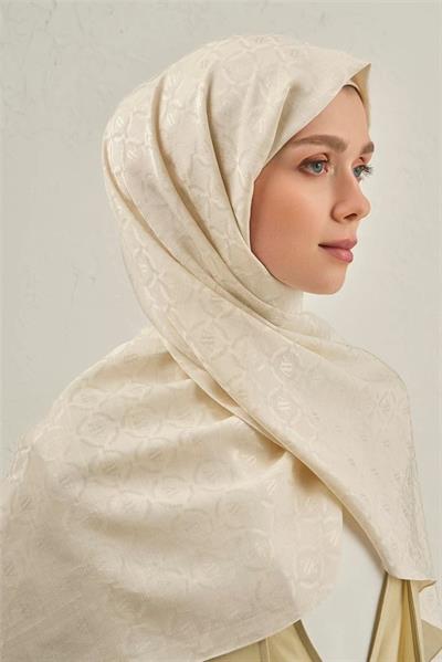 Armine - Pamuk Floş Monogram Zincir Şal 1 (%33 Pamuk %67 Floş) S00OA0444442