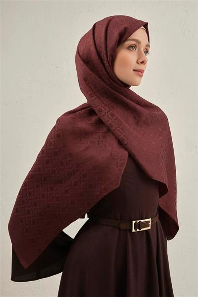 Armine - Pamuk Floş Monogram Zincir Şal 1 (%33 Pamuk %67 Floş) S00OA0444442