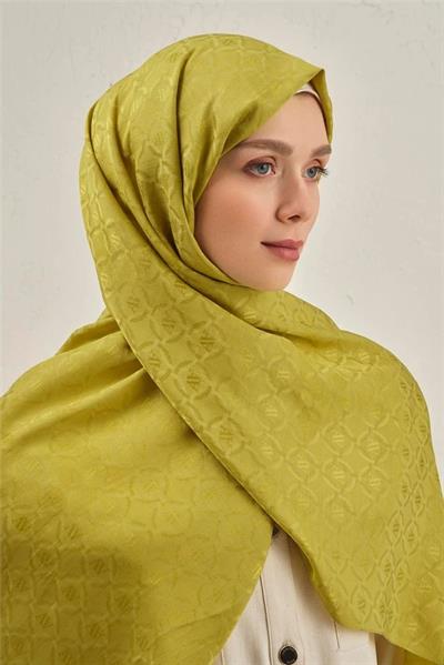 Armine - Pamuk Floş Monogram Zincir Şal 1 (%33 Pamuk %67 Floş) S00OA0444442