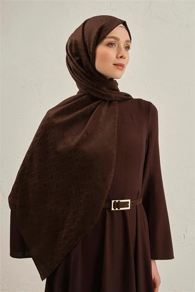 Armine - Pamuk Floş Monogram Zincir Şal 1 (%33 Pamuk %67 Floş) S00OA0444442