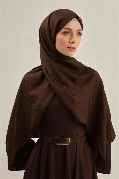 Armine - Pamuk Floş Monogram Zincir Şal 1 (%33 Pamuk %67 Floş) S00OA0444442