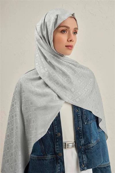 Armine - Pamuk Floş Monogram Zincir Şal 1 (%33 Pamuk %67 Floş) S00OA0444442