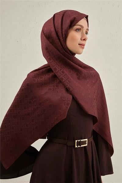 Armine - Pamuk Floş Monogram Zincir Şal 1 (%33 Pamuk %67 Floş) S00OA0444442