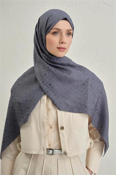 Armine - Pamuk Floş Monogram Zincir Şal 1 (%33 Pamuk %67 Floş) S00OA0444442