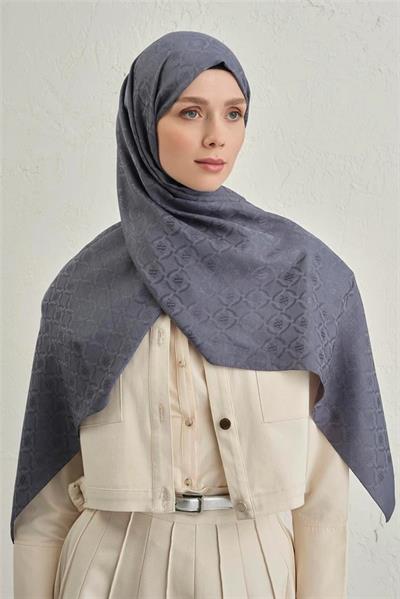 Armine - Pamuk Floş Monogram Zincir Şal 1 (%33 Pamuk %67 Floş) S00OA0444442