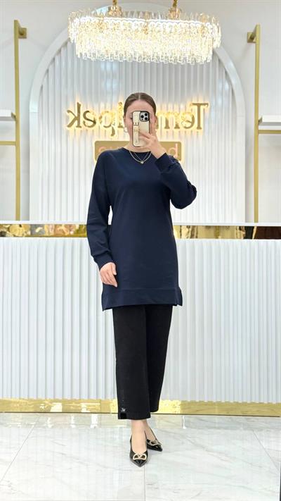 Basic İki İplik Kompakt Penye Tunik 03142