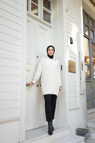 Çizgili Gömlek Yaka Tunik 140119