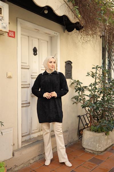 Çizgili Gömlek Yaka Tunik 140119