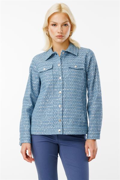 Ekol - Kendinden Desenli Pullu Mont 25Y.EKL.MNT.06030.1