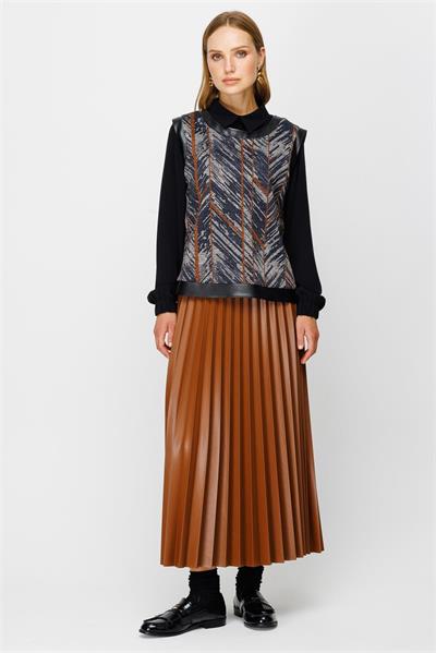 Esswaap - Pilisoley Deri Etekli Tunik Süeter Üçlü Takım 2427528