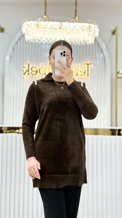 Gömlek Yaka Taşlı Tunik 140443