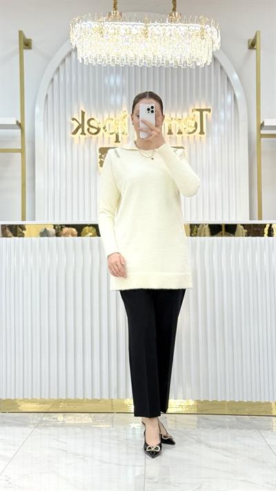 Gömlek Yaka Taşlı Tunik 140443