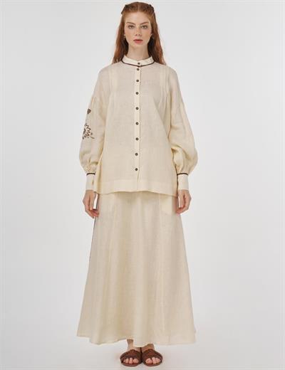 Kayra - %100 Keten Nakış İşlemeli İkili Takım KA-B25-16050