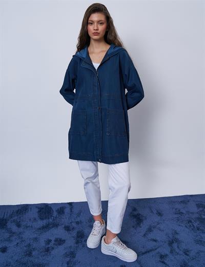 Kayra - Cep Detaylı Denim Efektli Ceket KY-B25-73008