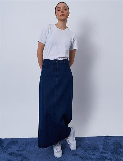 Kayra - Cep Detaylı Denim Etek KY-B25-72009