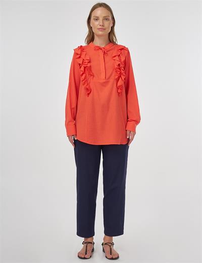 Kayra - Fırfır Detaylı Pamuklu Tunik KA-B25-10022