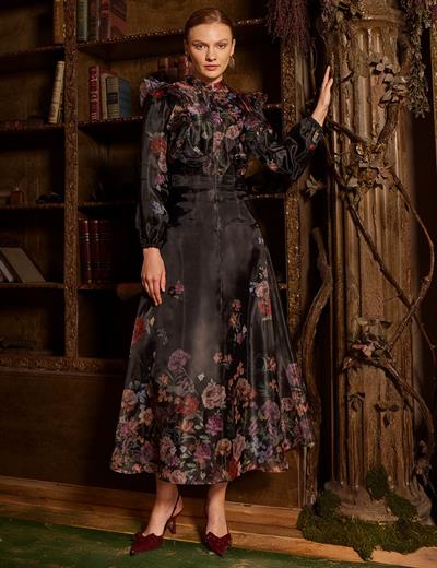 Kayra - Floral Desen Organze Takım KA-A25-16016