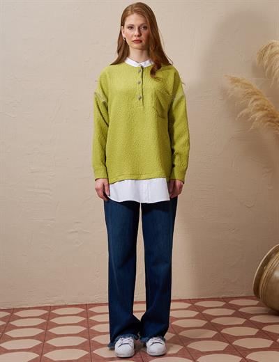 Kayra - Hotfix Baskılı Dokulu Tunik KA-B25-11013