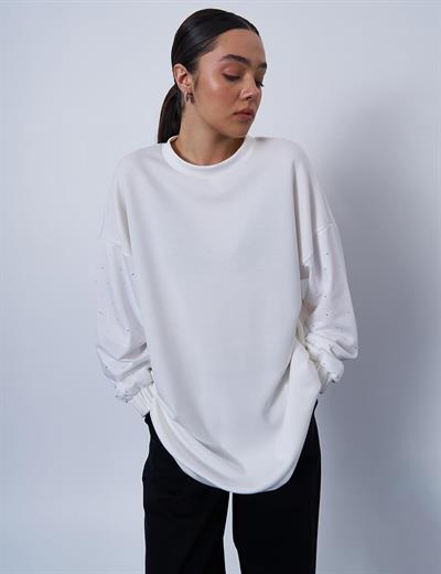 Kayra - Hotfix Baskılı Scuba Sweatshirt KY-B25-70035