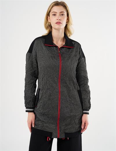 Kayra - Kırışık Görünümlü Denim Garnili Ceket KY-B25-73010