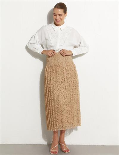 Kayra - Pileli Dantel Etek KA-A23-12011