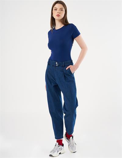 Kayra - Pileli Havuç Kesim Denim Pantolon KY-B25-79017