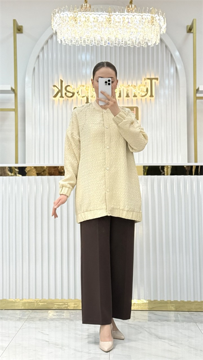 Kayra - Taş İşlemeli Gofreli Ceket KA-B25-13035