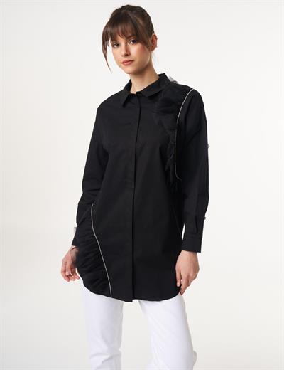 Kayra - Tül Detaylı Pamuklu Tunik KY-B25-81030