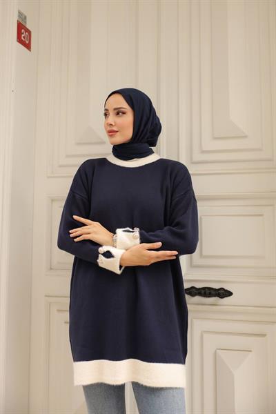 Kedi Sakal Kol Manşetli Tunik 14966