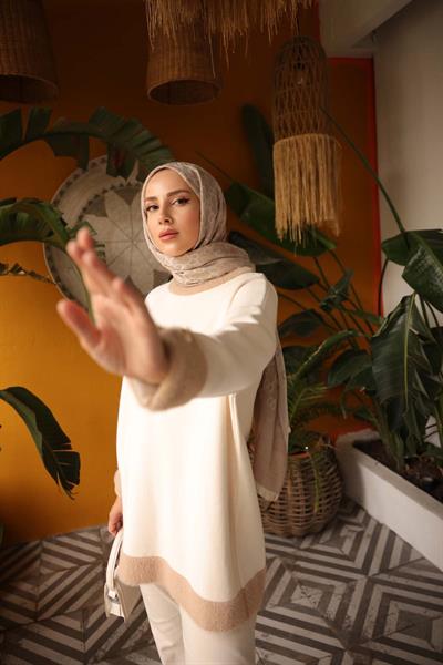 Kedi Sakal Kol Manşetli Tunik 14966