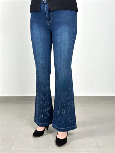 La Carte Jeans - Çubuk Taşlı İspanyol Paça Kot Pantolon 4000TAS