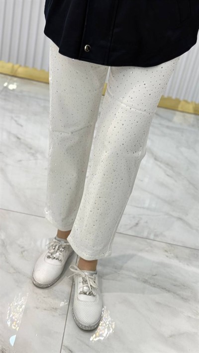 La Carte Jeans - Serpme Damla Taş Detaylı Mom Jean 0291TAS