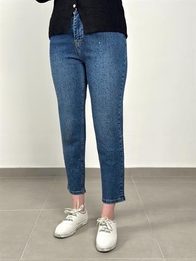 La Carte Jeans - Serpme Damla Taş Detaylı Mom Jean 0291TAS