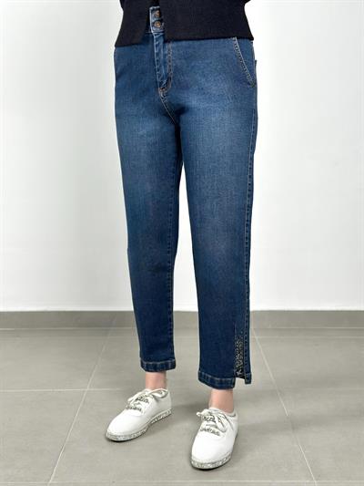 La Carte Jeans - Taşlı Beli Lastikli Mom Jean 6001